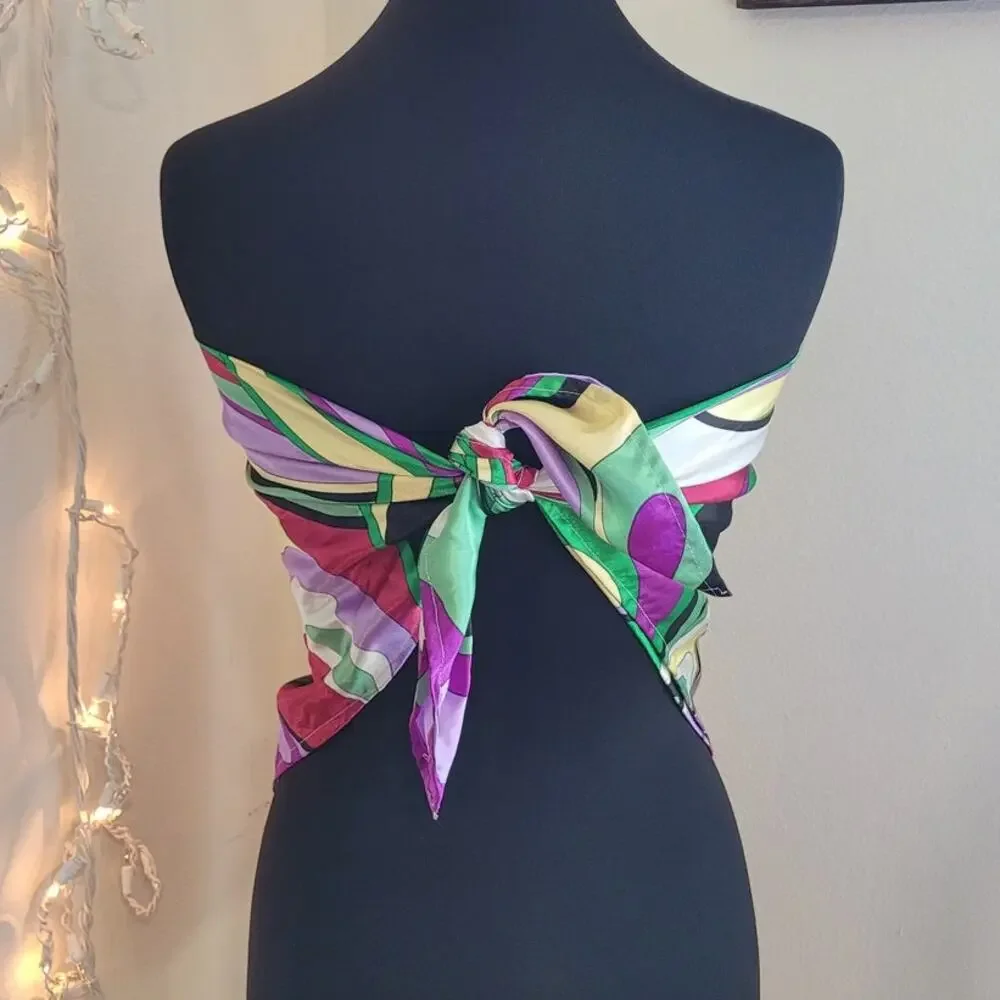Dennis Basso Vintage Mod Abstract Satin Scarf 35
